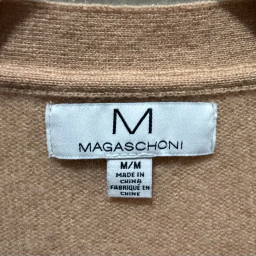 Magaschoni Cashmere Tan Long Cardigan Sweater - Medium - Picture 3 of 11